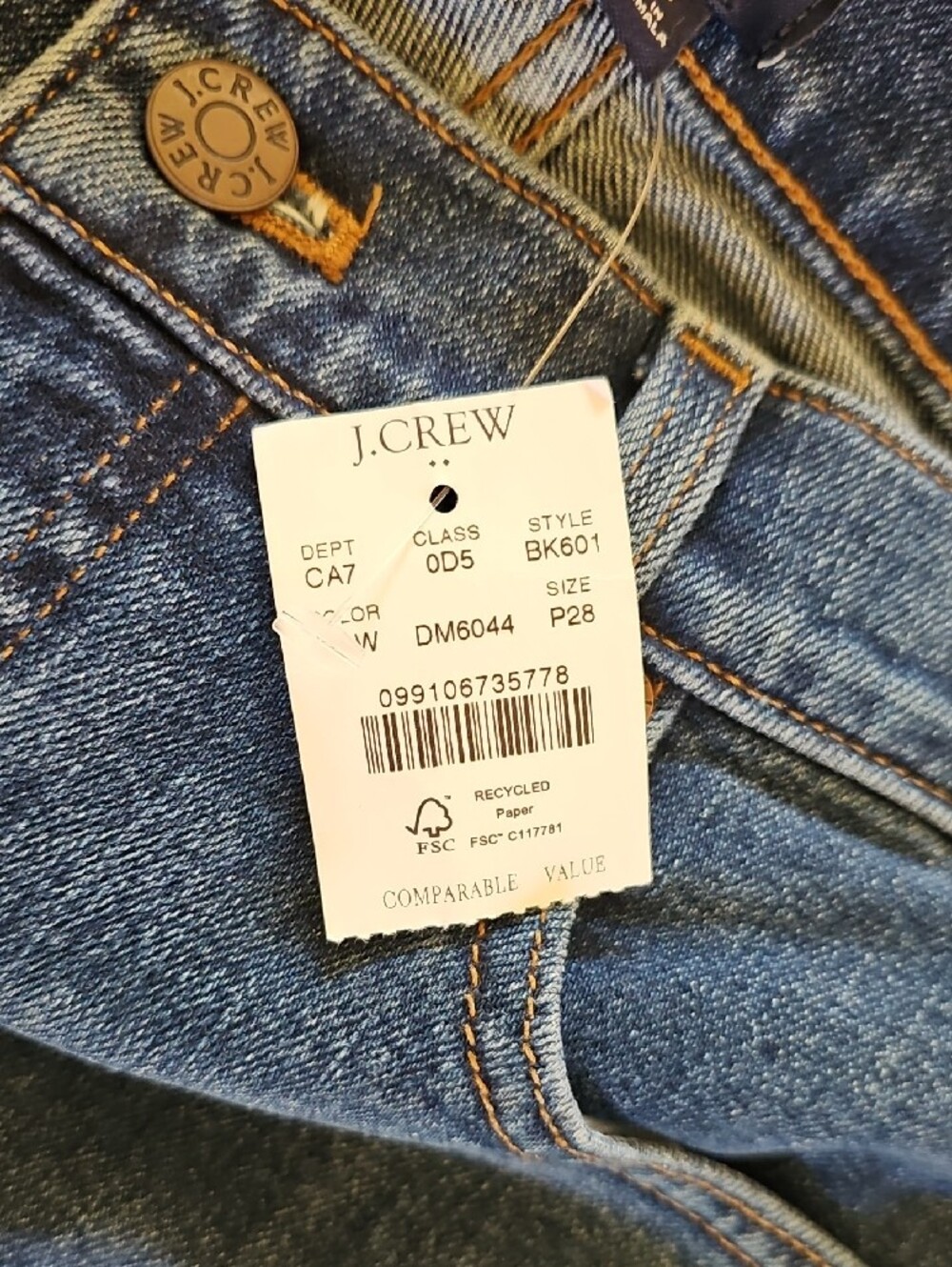 NWT J. Crew Boot Cut Indigo Wash Jeans Sz 28P - Picture 10 of 11